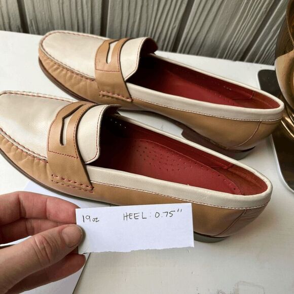 Vintage 90s Cole Haan Loafers 9 Cream Tan Penny Shoes NWOB - Picture 14 of 15